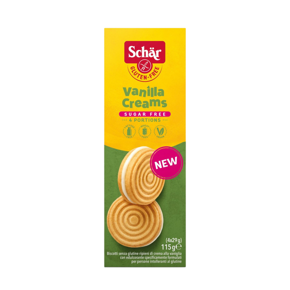 Biscuits sans gluten fourrés à la crème de vanille SCHAR, 115G
