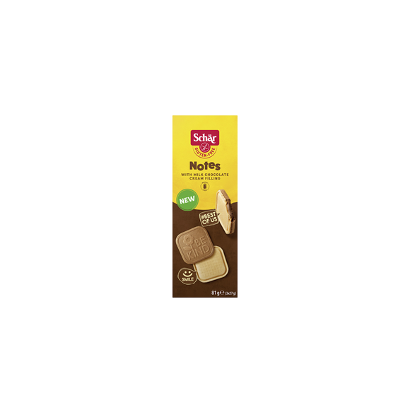 Biscuits sans gluten garnis chocolat au lait SCHAR, 81g