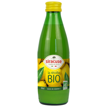 Jus de citron jaune bio SIRACUSE, 25cl