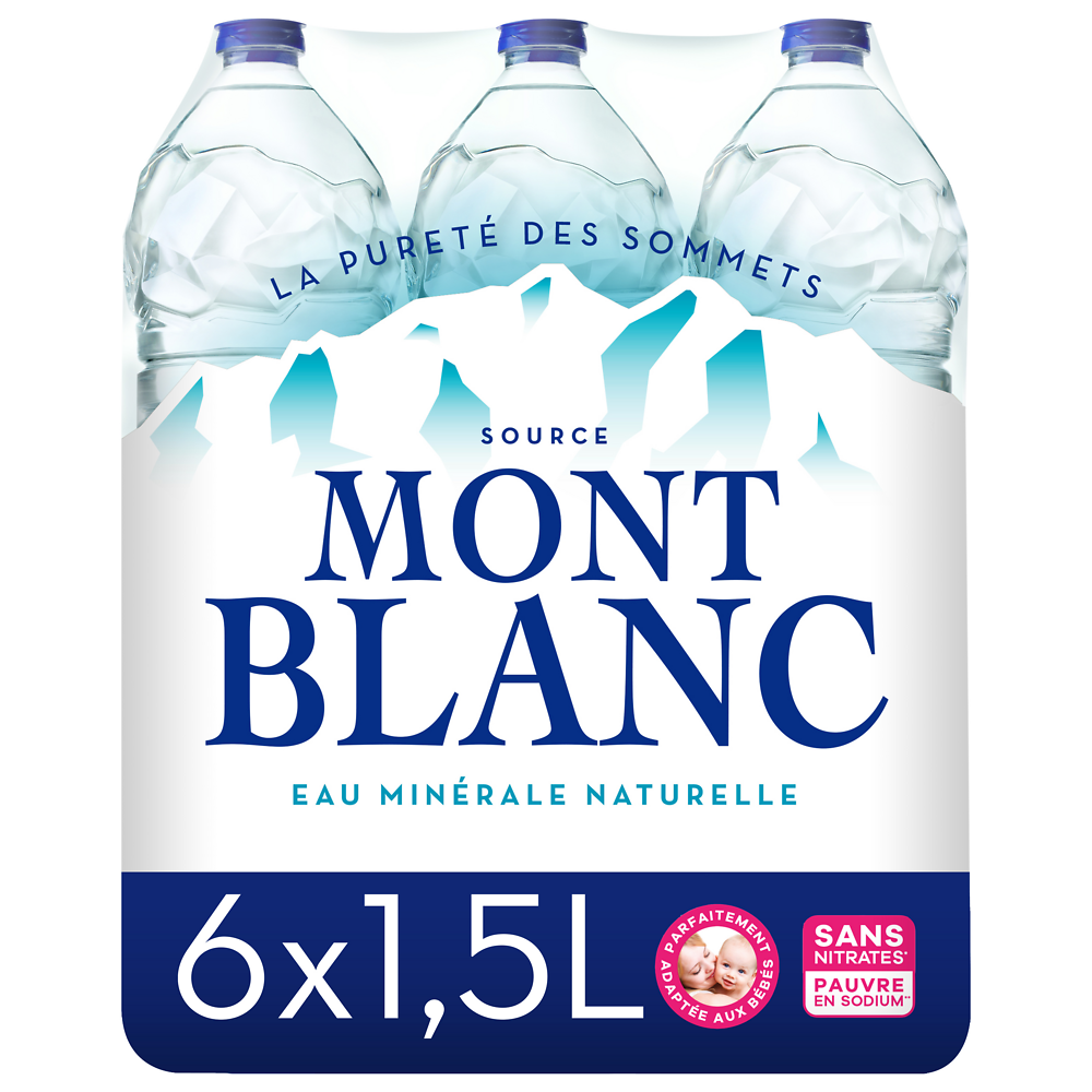 Eau minérale naturelle MONT BLANC, 6x1,5l