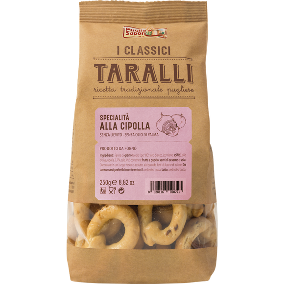 Taralli aux oignons puglia SAPORI, sachet de 250g