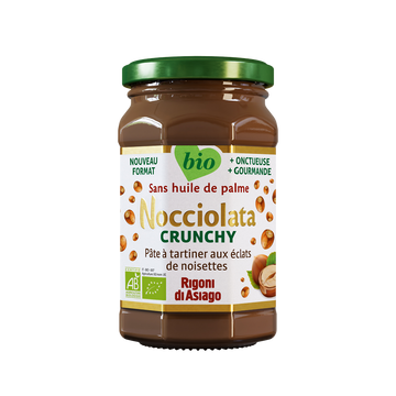 Pâte à tartiner nocciolata crunchy bio RIGONI DI ASIAGO, 250g