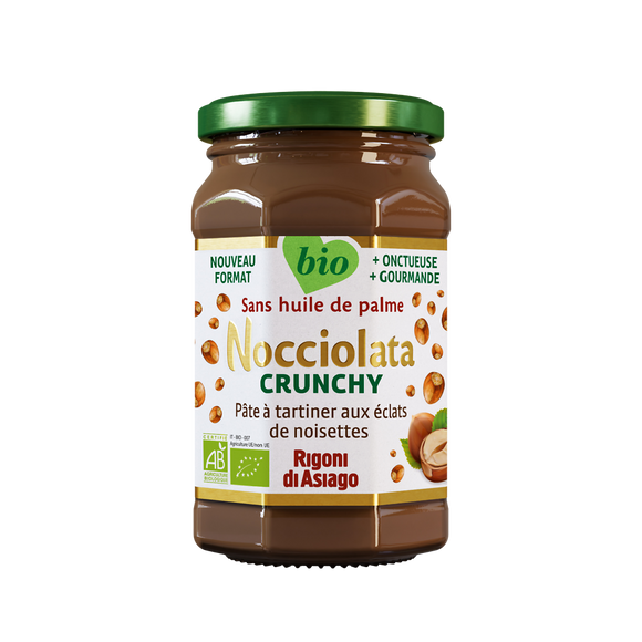 Pâte à tartiner nocciolata crunchy bio RIGONI DI ASIAGO, 250g