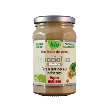 Pâte à tartiner aux noisettes bio NOCCIOLATA bianca, 250g