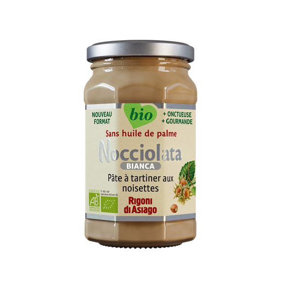Pâte à tartiner aux noisettes bio NOCCIOLATA bianca, 250g