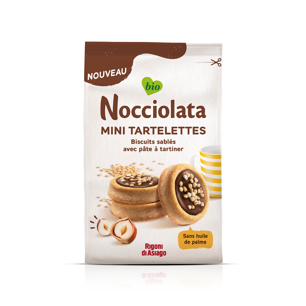 Gâteaux mini tartelettes à la pâte à tartiner bio NOCCIOLATA, 250g