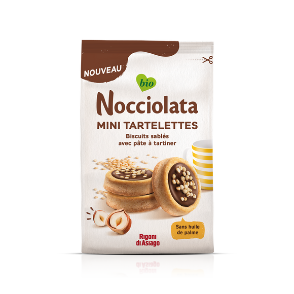 Gâteaux mini tartelettes à la pâte à tartiner bio NOCCIOLATA, 250g