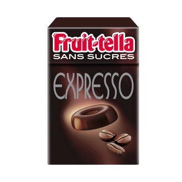 Bonbons sans sucre goût expresso FRUIT-TELLA, boîte de 49g