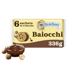 Biscuits Baiocchi Snack fourrés aux noisettes & cacao MULINO BIANCO -336g