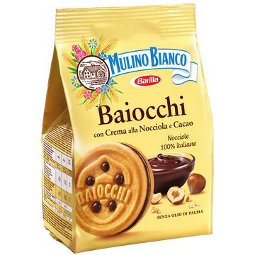 Biscuits Baiocchi fourrés aux noisettes & cacao MULINO BIANCO - 260g