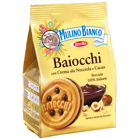 Biscuits Baiocchi fourrés aux noisettes & cacao MULINO BIANCO - 260g