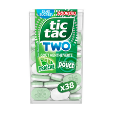 Bonbons TIC TAC TWO menthe verte et saveur douce, x38 pastilles