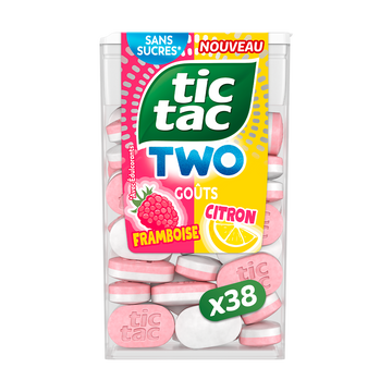 Bonbons TIC TAC TWO saveur framboise citron, x38 pastilles
