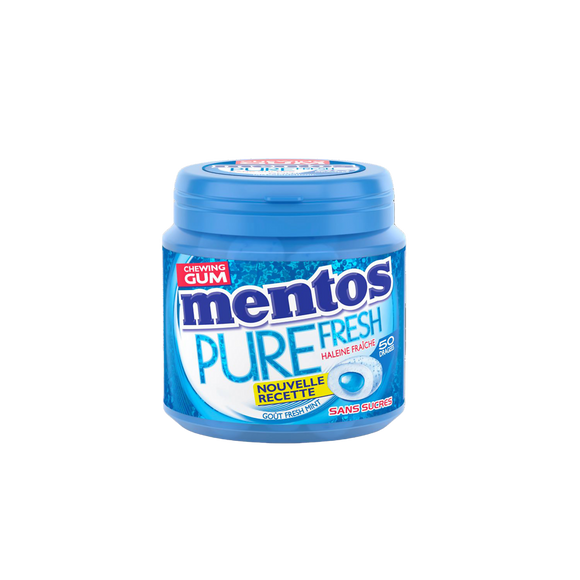 Chewing-gum Pure Fresh Mint s/sucres MENTOS, 50 dragées 100g