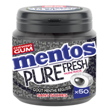 Chewing-gum sans sucre pur fresh goût menthe réglisse au thé vert MENTOS, boîte de 50 dragées