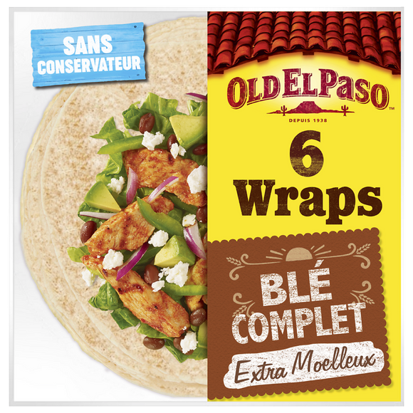 Wraps de blé complet x6 OLD EL PASO 350g
