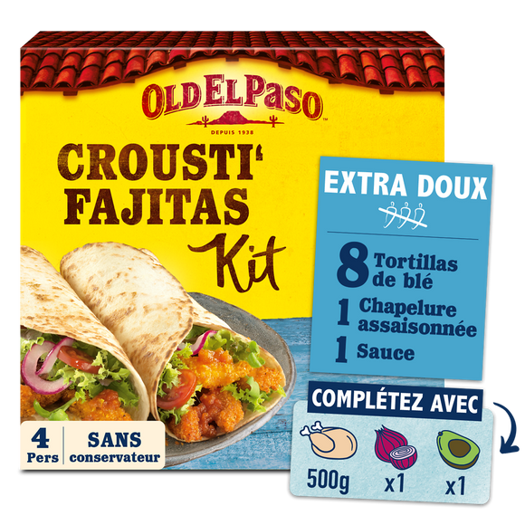 Kit crousti fajitas extra doux OLD EL PASO 521g