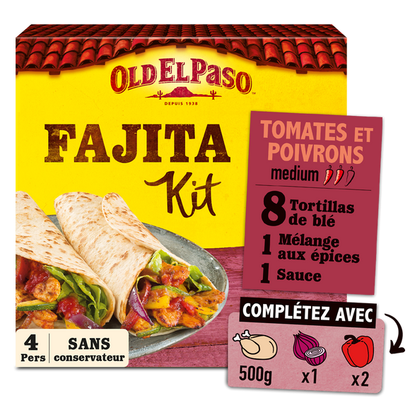 Kit fajitas tomates poivrons OLD EL PASO 500g