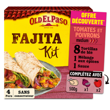 Kit fajitas tomate poivron OLD EL PASO 500g offre découverte