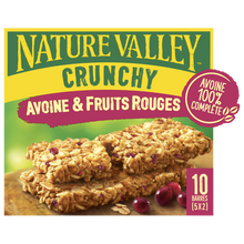 Barres céréales Crunchy avoine & fruits rouges NATURE VALLEY 5x42g