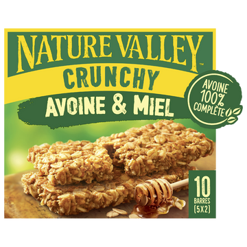 Barres céréales Crunchy avoine & miel NATURE VALLEY 5x42g