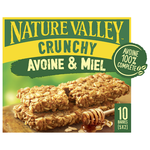 Barres céréales Crunchy avoine & miel NATURE VALLEY 5x42g