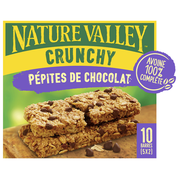 Barre céréales crunchy chocolat chips NATURE VALLEY x5 210g