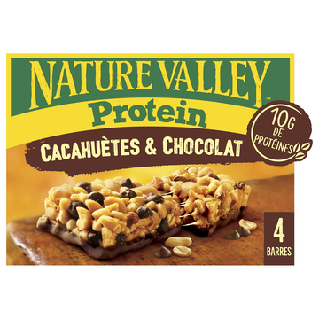 Barres céréales Protéine cacahuètes & chocolat NATURE VALLEY - 4x40g