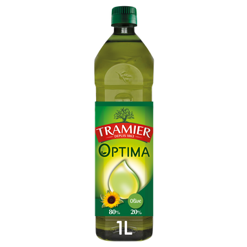 Huile optima olive + tournesol TRAMIER, Bouteille 1L