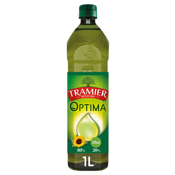 Huile optima olive + tournesol TRAMIER, Bouteille 1L