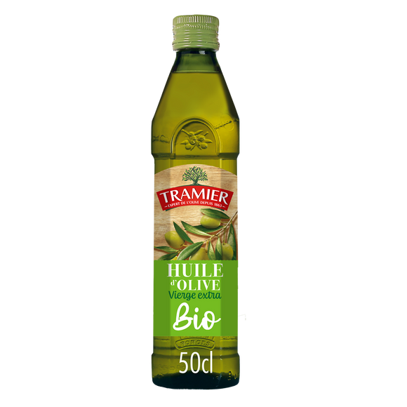 Huile d'olive vierge extra bio TRAMIER bouteille verre 50cl