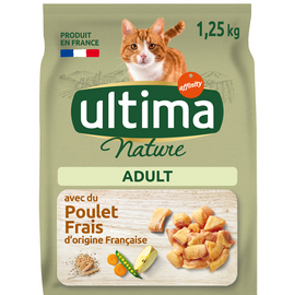Croquettes pour chat adulte au poulet ULTIMA NATURE, 1,25kg