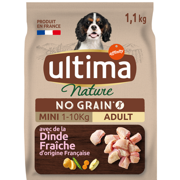 Croquettes pour chien mini sans céréales dinde ULTIMA NATURE 1,1kg