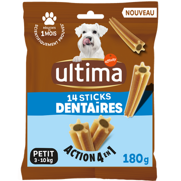 Sticks Dentaires pour Petit Chien 2 semaines ULTIMA, 180g
