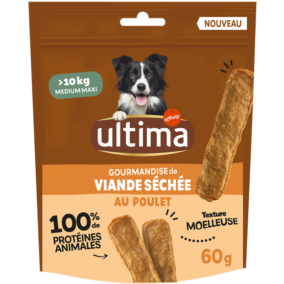 Viande Séchée pour Chien Maxi Poulet ULTIMA 60g