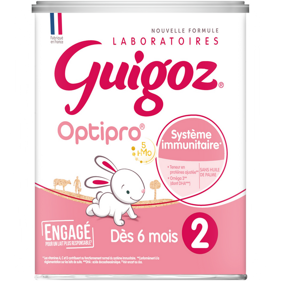 Lait infantile en poudre 2ème âge 6-12M GUIGOZ OPTIPRO - Boîte 830g
