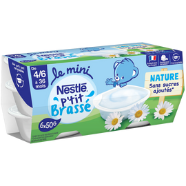 P'tit brassé mini nature sas sucres ajoutés dés 6 mois NESTLE 6x50g