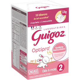 Lait infantile en poudre 2ème âge 6-12M GUIGOZ OPTIPRO - BagInBox 2x600g
