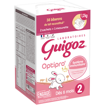Lait infantile en poudre 2ème âge 6-12M GUIGOZ OPTIPRO - BagInBox 2x600g