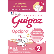 GUIGOZ OPTIPRO - Lait infantile en poudre 2ème âge, de 6 à 12 mois - 2x600g