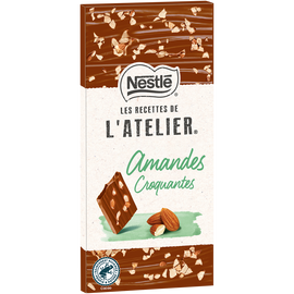 Chocolat lait amandes croquantes NESTLE L'ATELIER - Tablette 100g