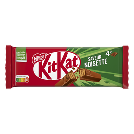 Barres de chocolat au lait saveur noisettes KITKAT - 4 barres de 41,5g