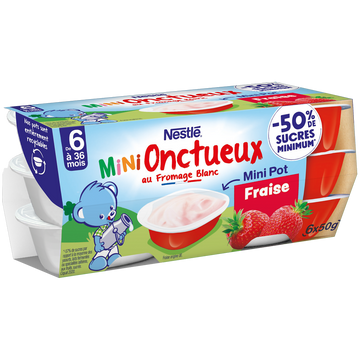 NESTLE P'TITS ONCTUEUX - P'tit onctueux fraise, de 6 à 12 mois - 6x50g