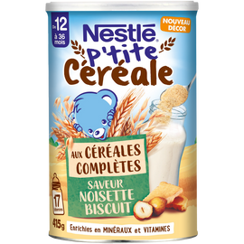 Céréales P'TITE CEREALE complètes noisette biscuit 12M+ NESTLE - 415g