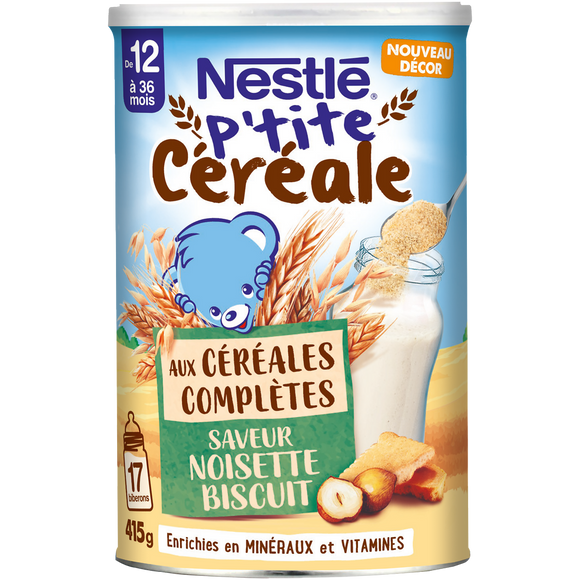 Céréales P'TITE CEREALE complètes noisette biscuit 12M+ NESTLE - 415g