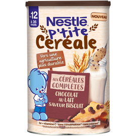 Céréales P'TITE CEREALE complètes chocolat biscuit 12M+ NESTLE - 415g