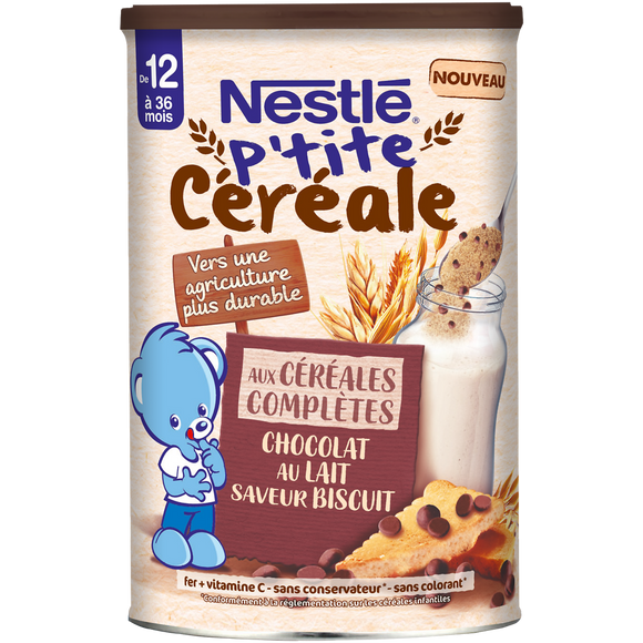 Céréales P'TITE CEREALE complètes chocolat biscuit 12M+ NESTLE - 415g
