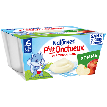 P'tit onctueux Pomme Sans Sucres Ajoutés 6/36 mois NESTLE 4x90g