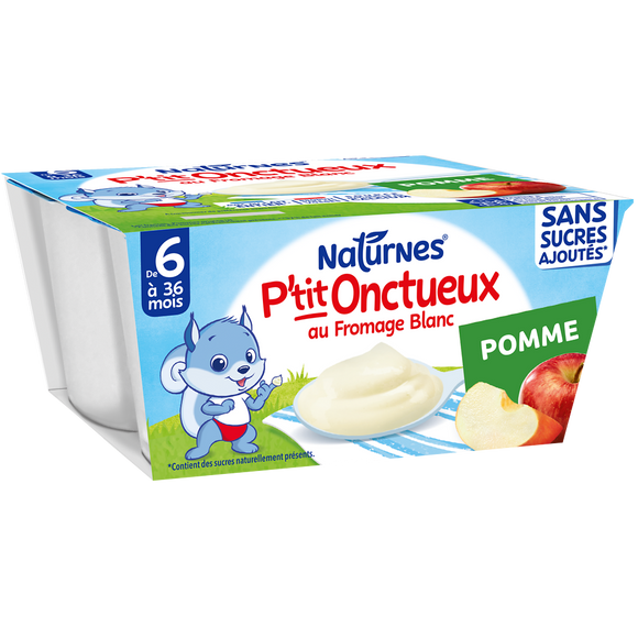 P'tit onctueux Pomme Sans Sucres Ajoutés 6/36 mois NESTLE 4x90g