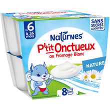 NESTLE P'TIT ONCTUEUX - Desserts lactés P'tit onctueux nature, de 6 à36 mois - 8x90g